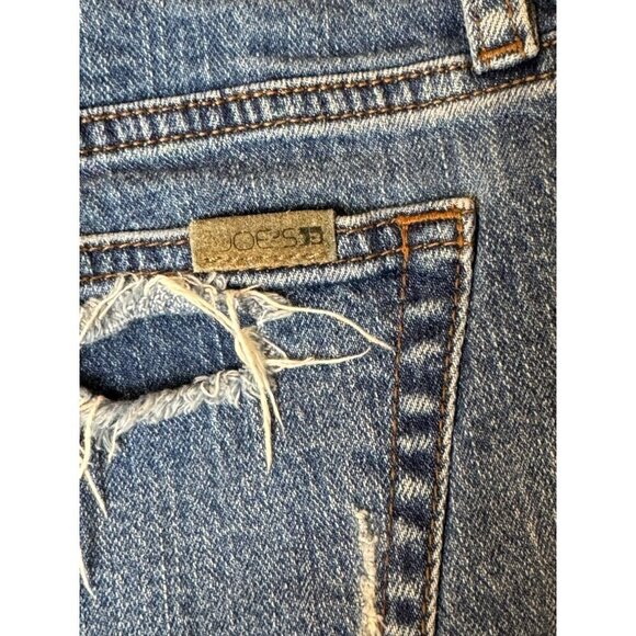 Joe's Jeans Shorts Women 28 Blue Medium Wash‎ Distressed Denim Jean Shorts Retro - Picture 5 of 9